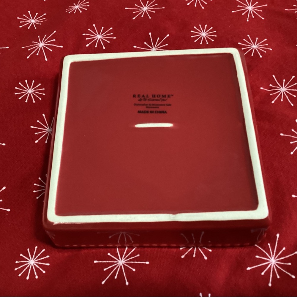 New Holiday Ceramic Napkin Holder with Napkins & Napkin Weight - Picture 4 of 4
